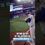 Shohei Ohtani got hit on the elbow during Brandon Valenzuela’s follow-through 😮