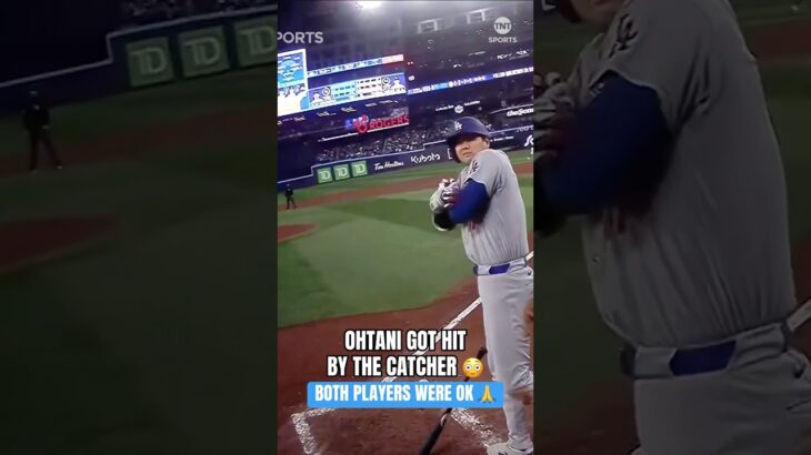 Shohei Ohtani got hit on the elbow during Brandon Valenzuela’s follow-through 😮