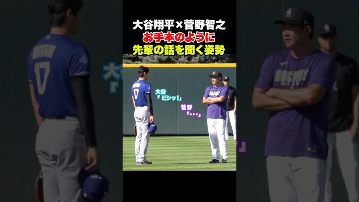 大谷翔平×菅野智之　お手本のような姿勢で先輩と会談🔥