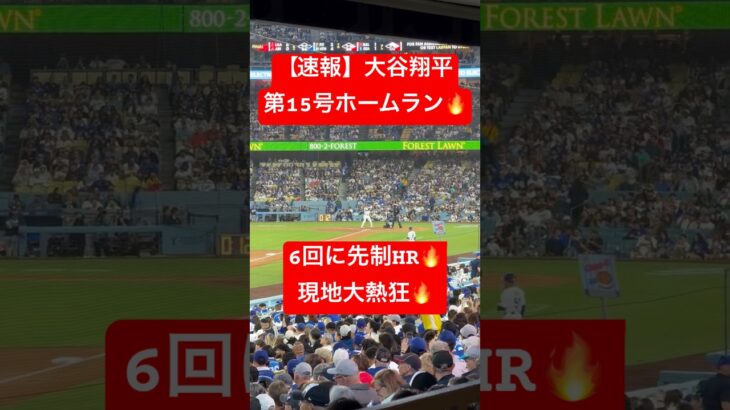 【速報】大谷翔平 第15号ホームラン🔥6回に貴重な先制HR🔥 #大谷翔平 #大谷 #ドジャース #ホームラン #今日の大谷さん #HR #現地映像 #ohtani #第15号 #15号 #レイズ