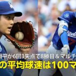 【現地実況】大谷翔平が8勝目＆マルチ安打と二刀流で躍動！「今夜の速球の平均はほぼ100マイル」