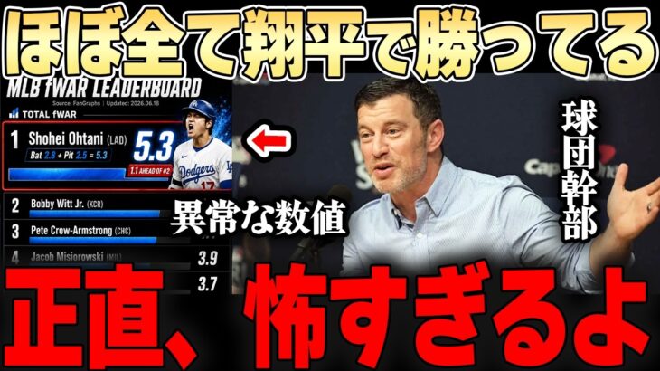 ドジャースの勝利に最も貢献しているのが大谷だった・・チームへの貢献度を表す数値がMLB全体で余裕の1位で異常値・・【大谷翔平】