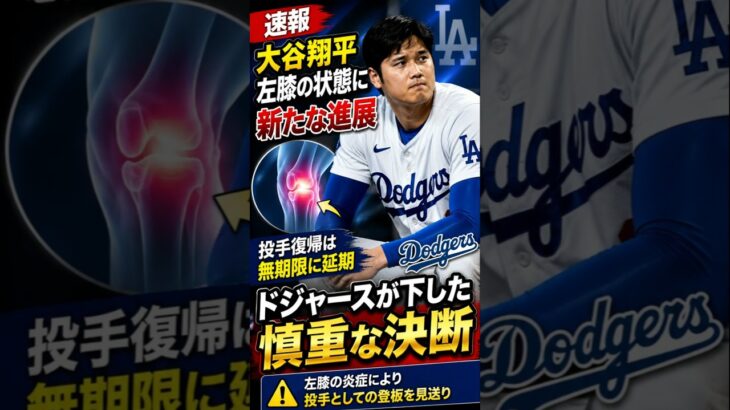 【速報】大谷翔平に新たな試練…左膝炎症で投手復帰は無期限延期｜ドジャースが下した慎重な決断とは？