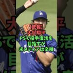 【悲報】大谷翔平、PSだ投手復活を目指すが米メディアは辛辣 #プロ野球 #野球