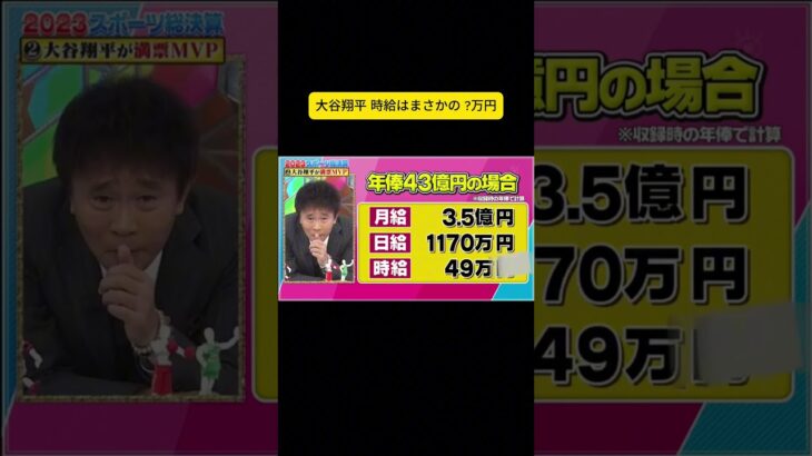大谷翔平 時給はまさかの ?万円 #プロ野球 #野球 #ジャンクスポーツ